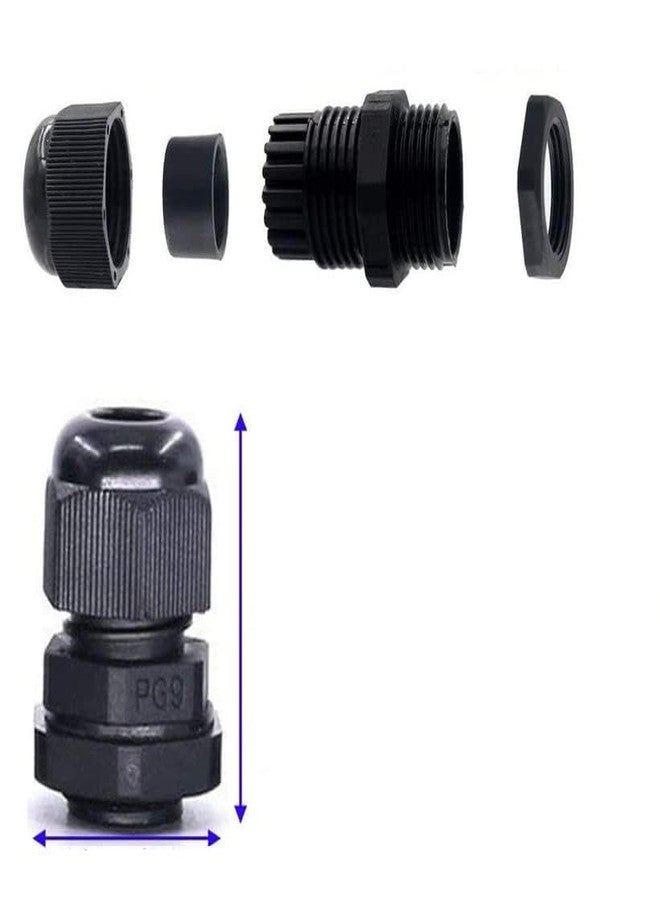RIVER FOX The Pujara RIVER FOX® PG9 Gland Black Polyamide Sealed Fixed Wire Nylon Plastic PG Type Cable Gland IP68 Wire Connector Waterproof Color - Black (5) - Image 1